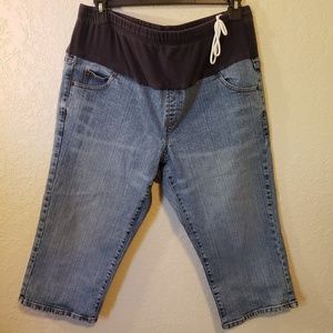 MOTHERHOOD Maternity Sz XL Cropped Blue Jeans